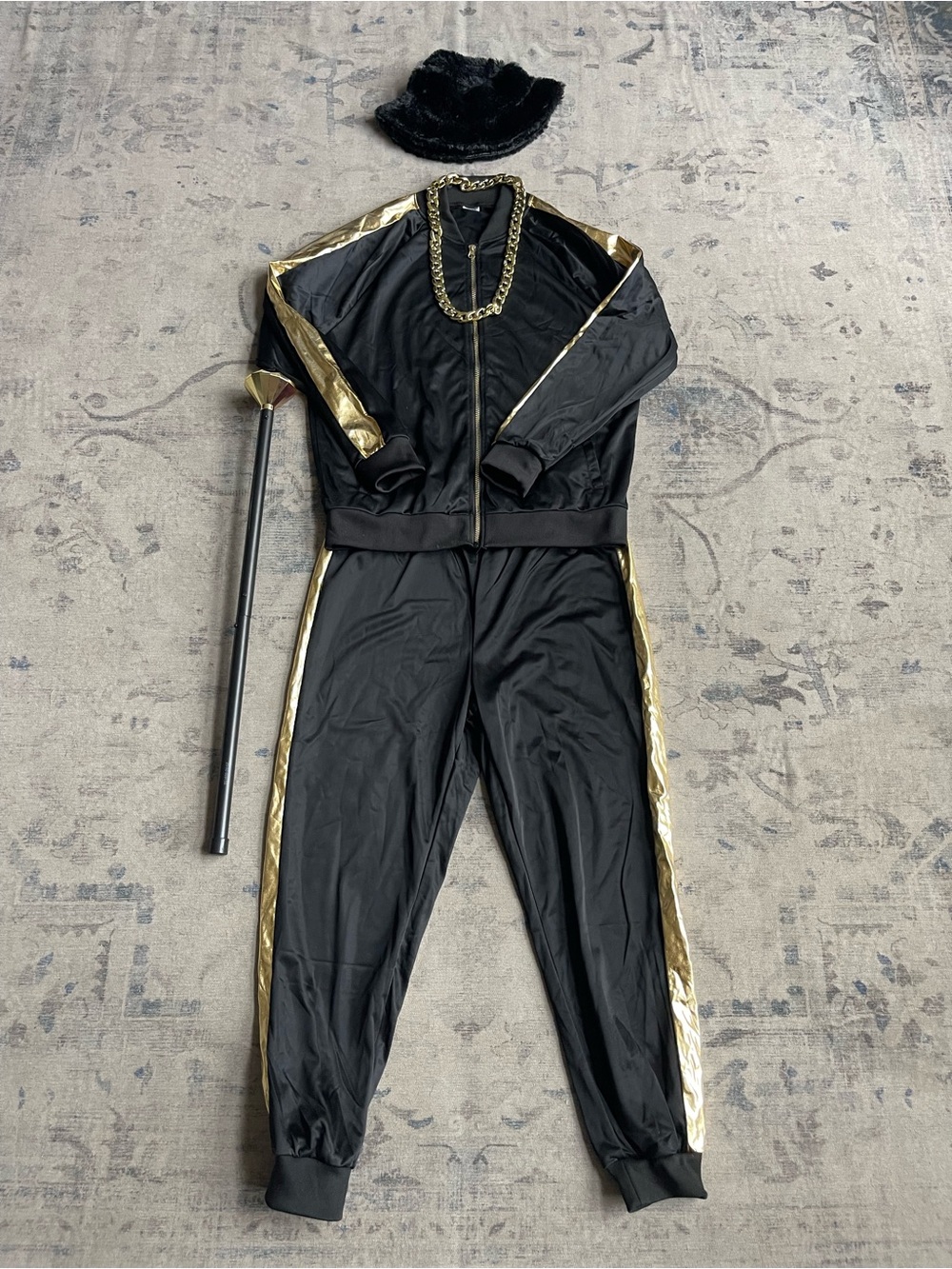Spirit Halloween Hip Hop Tracksuit Costume Large Set + Rimless Sunglasses